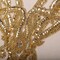 10" Diagonally Gold Beaded Sequin Neckline Applique for Costumes Gowns Dresses or DIY Decor